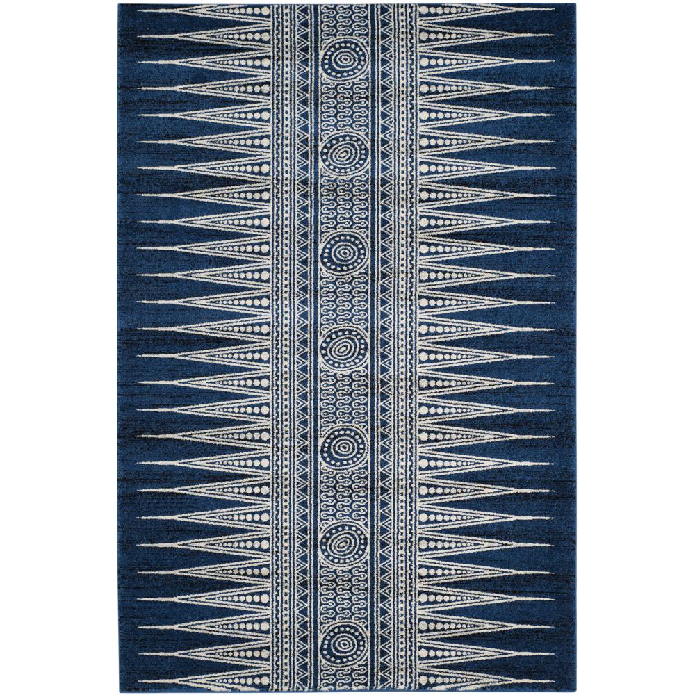 EVOKE, ROYAL / IVORY, 5'-1" X 7'-6", Area Rug, EVK226A-5. Picture 2