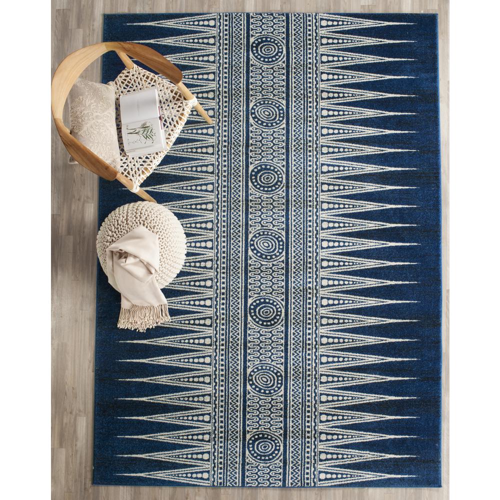 EVOKE, ROYAL / IVORY, 6'-7" X 9', Area Rug, EVK226A-6. Picture 5