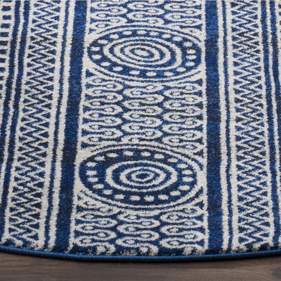EVOKE, ROYAL / IVORY, 6'-7" X 6'-7" Round, Area Rug, EVK226A-7R. Picture 2