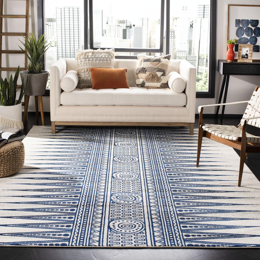 EVOKE, IVORY / BLUE, 8' X 10', Area Rug, EVK226C-8. Picture 3