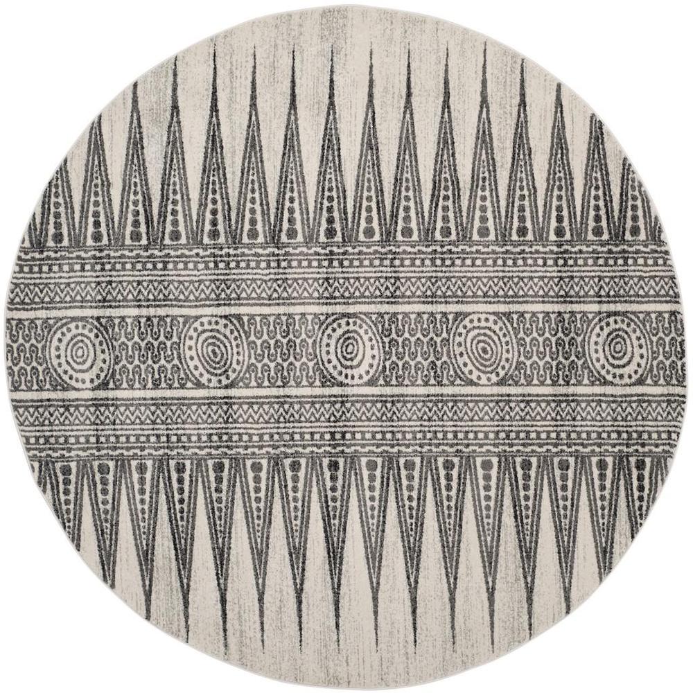 EVOKE, IVORY / GREY, 6'-7" X 6'-7" Round, Area Rug, EVK226D-7R. Picture 1