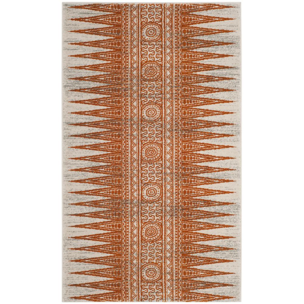 EVOKE, IVORY / ORANGE, 2'-2" X 4', Area Rug. Picture 1