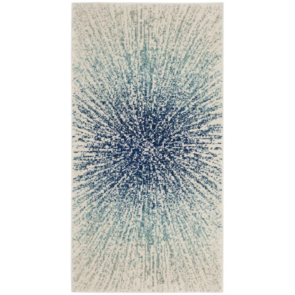 EVOKE, ROYAL / IVORY, 2'-2" X 4', Area Rug, EVK228A-24. Picture 1