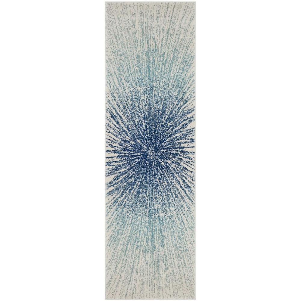 EVOKE, ROYAL / IVORY, 2'-2" X 7', Area Rug, EVK228A-27. Picture 1