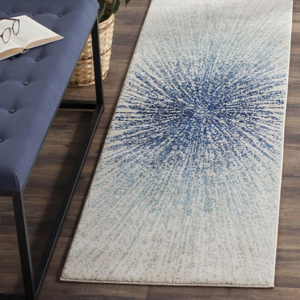 EVOKE, ROYAL / IVORY, 2'-2" X 11', Area Rug, EVK228A-211. Picture 1