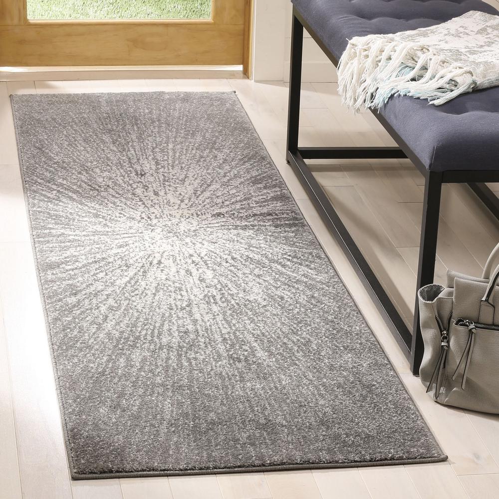 EVOKE, DARK GREY / IVORY, 2'-2" X 11', Area Rug. Picture 1