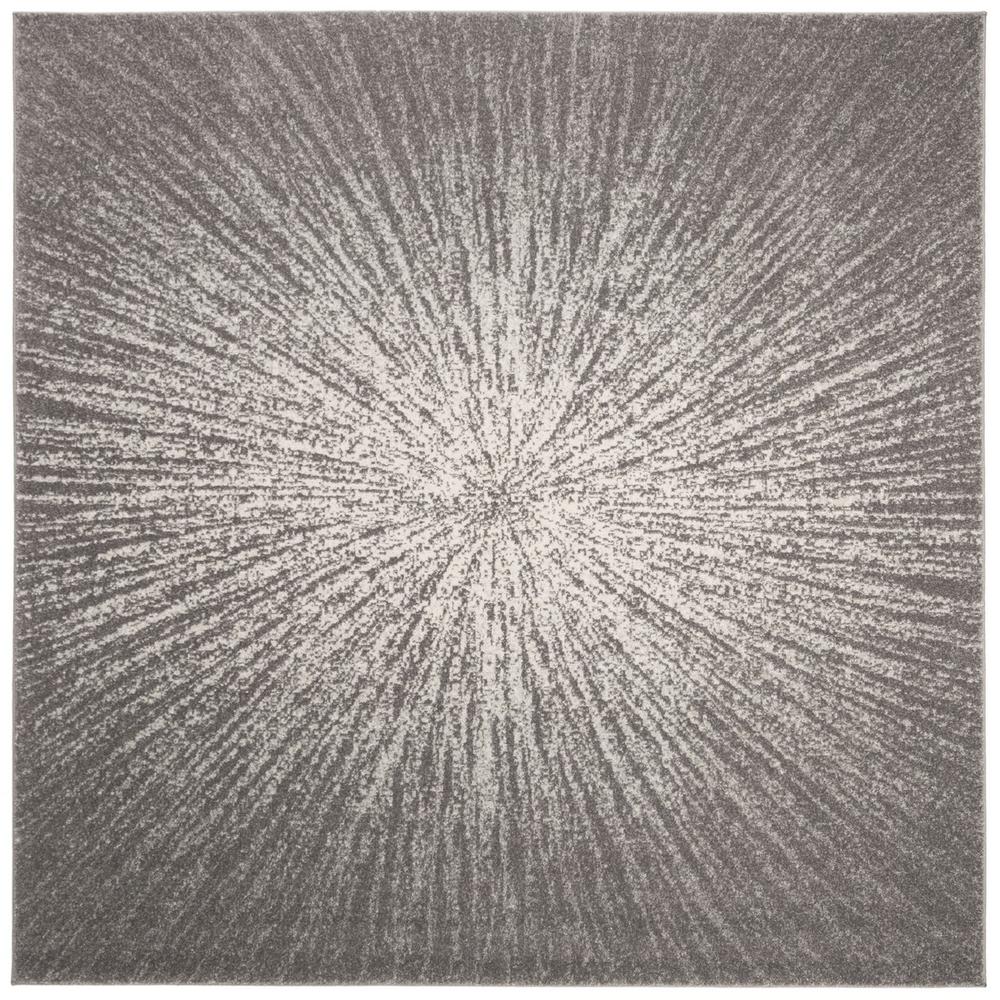 EVOKE, DARK GREY / IVORY, 6'-7" X 6'-7" Square, Area Rug. Picture 1