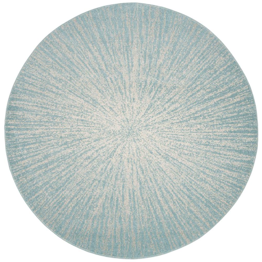 EVOKE, AQUA / IVORY, 3' X 3' Round, Area Rug. Picture 1