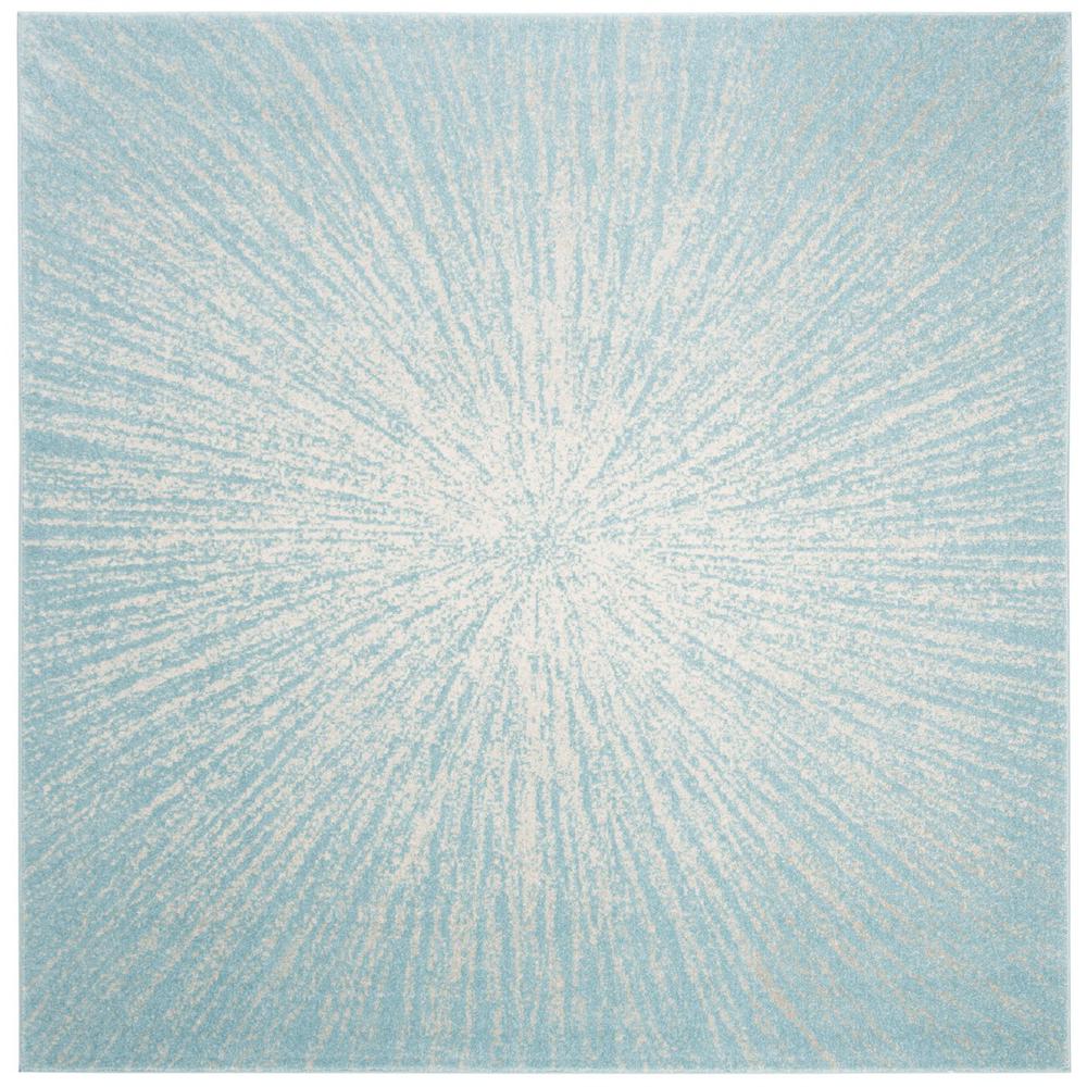 EVOKE, AQUA / IVORY, 6'-7" X 6'-7" Square, Area Rug. Picture 1