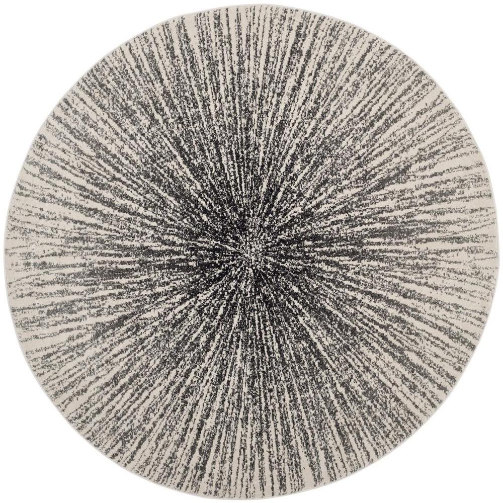 EVOKE, BLACK / IVORY, 6'-7" X 6'-7" Round, Area Rug. Picture 1
