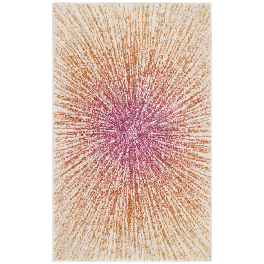 EVOKE, FUCHSIA / CREAM, 2'-2" X 4', Area Rug. Picture 1