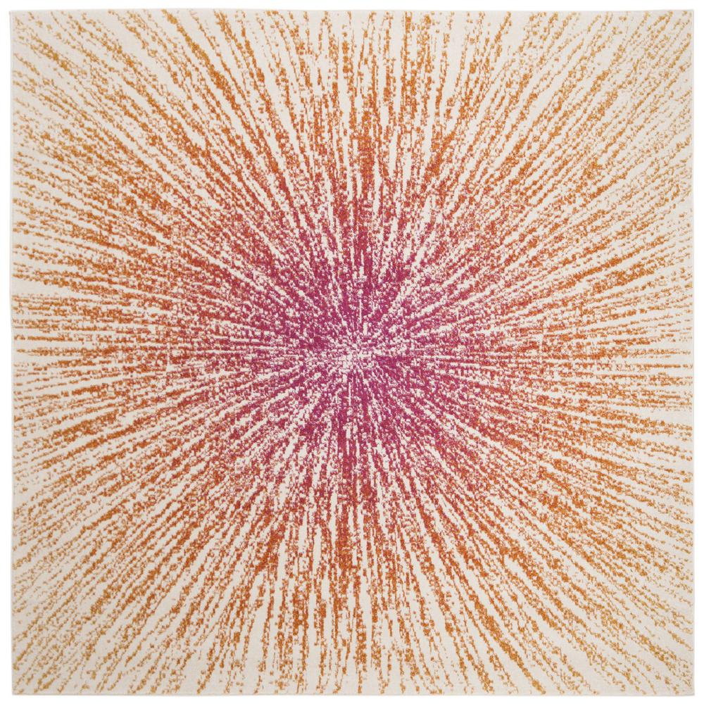 EVOKE, FUCHSIA / CREAM, 6'-7" X 6'-7" Square, Area Rug. Picture 1