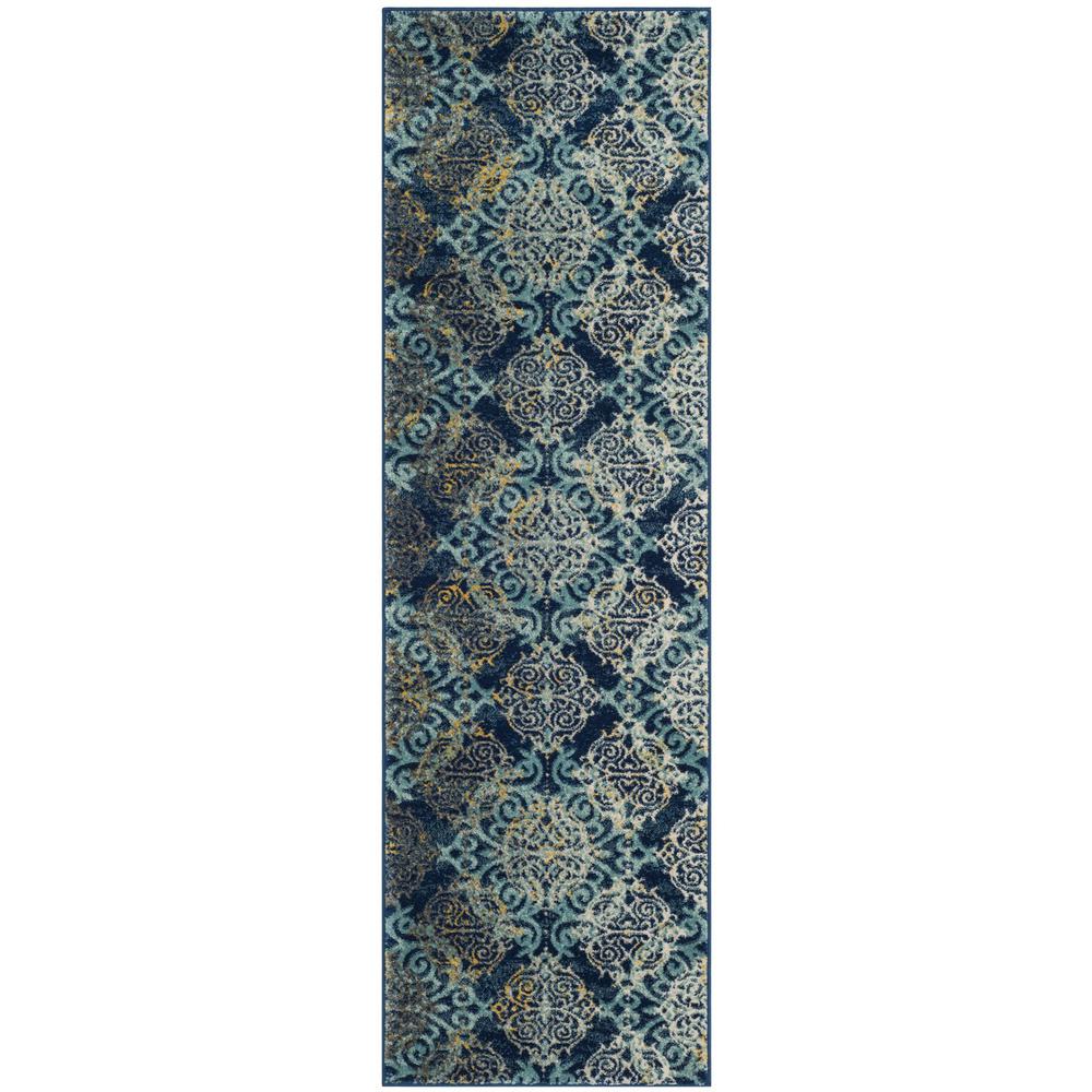 EVOKE, ROYAL / LIGHT BLUE, 2'-2" X 7', Area Rug. Picture 1