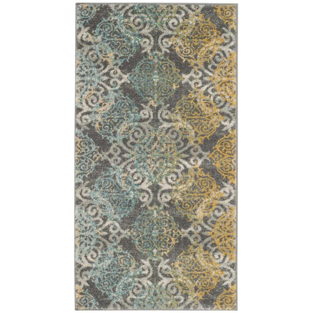 EVOKE, GREY / IVORY, 2'-2" X 4', Area Rug, EVK230D-24. Picture 1
