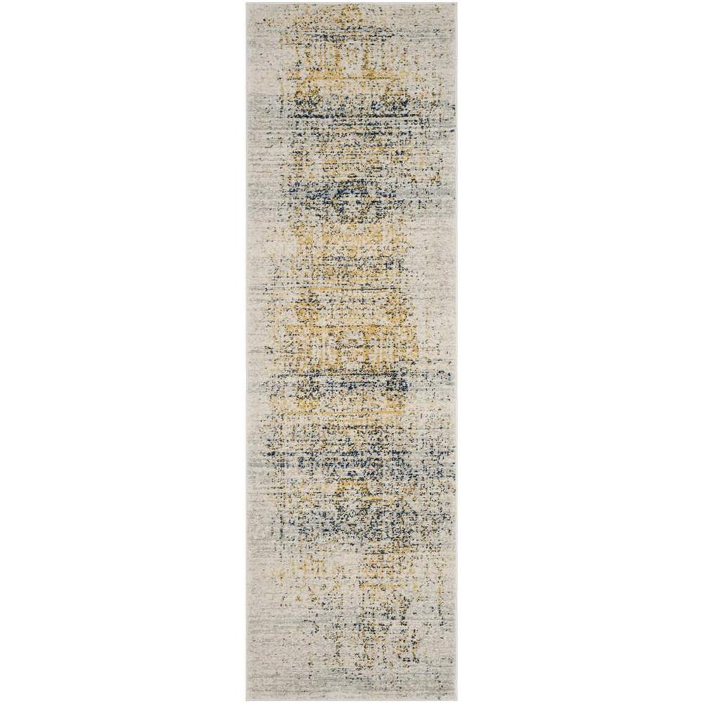 EVOKE, IVORY / BLUE, 2'-2" X 11', Area Rug, EVK232C-211. Picture 1