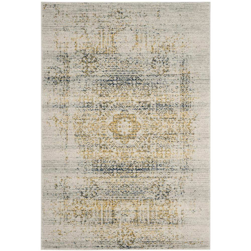 EVOKE, IVORY / BLUE, 5'-1" X 7'-6", Area Rug, EVK232C-5. Picture 1