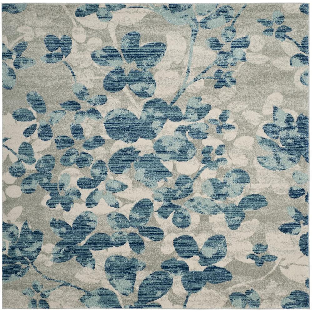 EVOKE, GREY / LIGHT BLUE, 6'-7" X 6'-7" Square, Area Rug. Picture 1