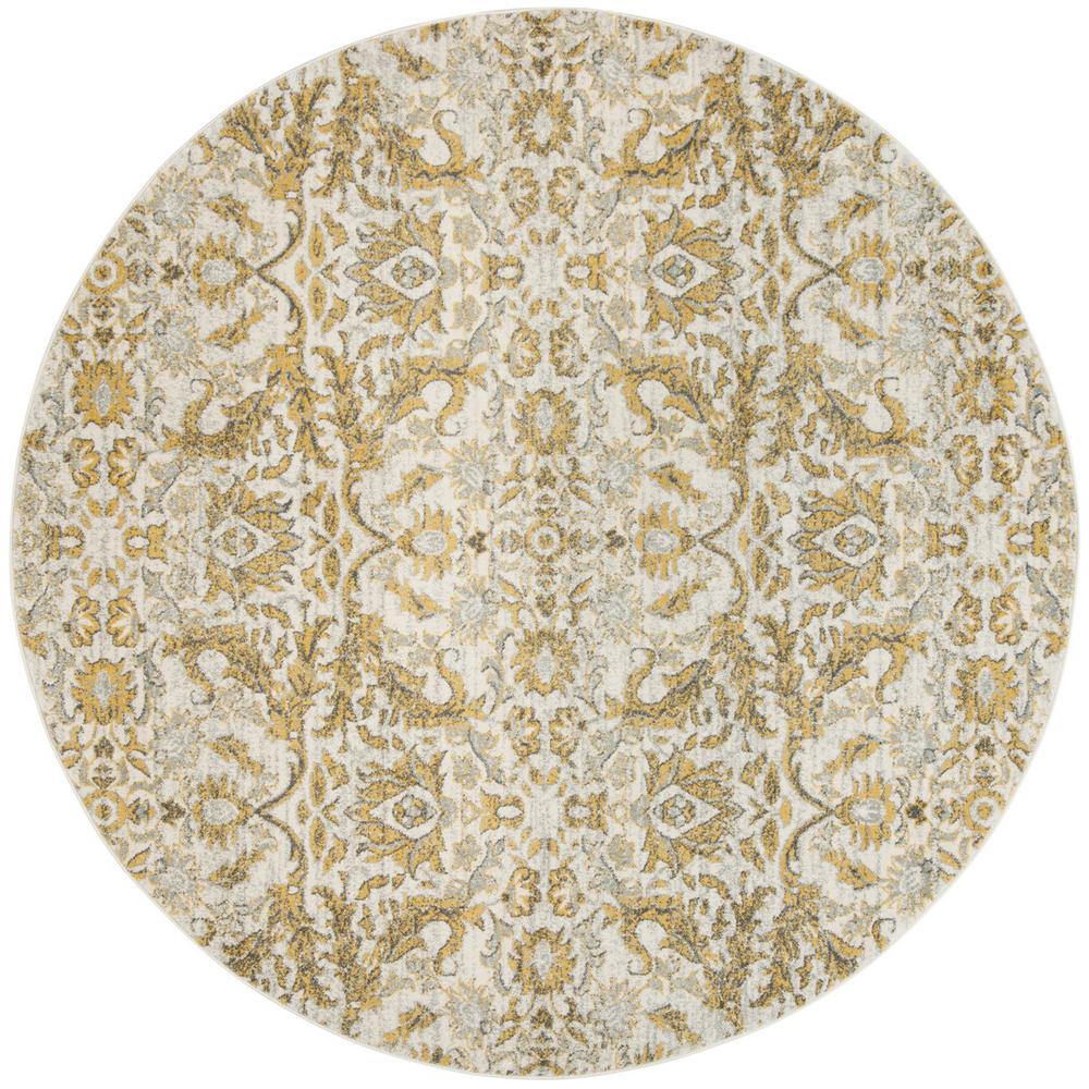 EVOKE, IVORY / GOLD, 6'-7" X 6'-7" Round, Area Rug, EVK238S-7R. Picture 1