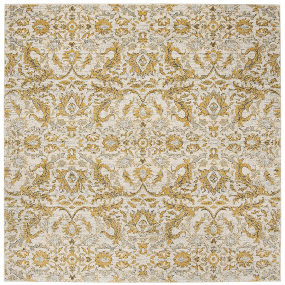 EVOKE, IVORY / GOLD, 6'-7" X 6'-7" Square, Area Rug, EVK238S-7SQ. Picture 1
