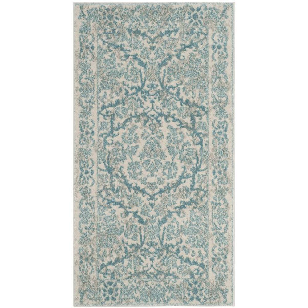 EVOKE, IVORY / LIGHT BLUE, 2'-2" X 4', Area Rug, EVK242C-24. Picture 1