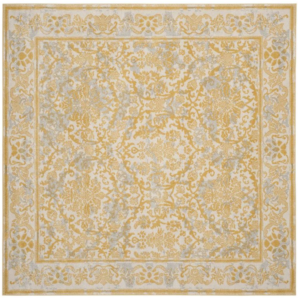 EVOKE, IVORY / GOLD, 6'-7" X 6'-7" Square, Area Rug, EVK242S-7SQ. Picture 1