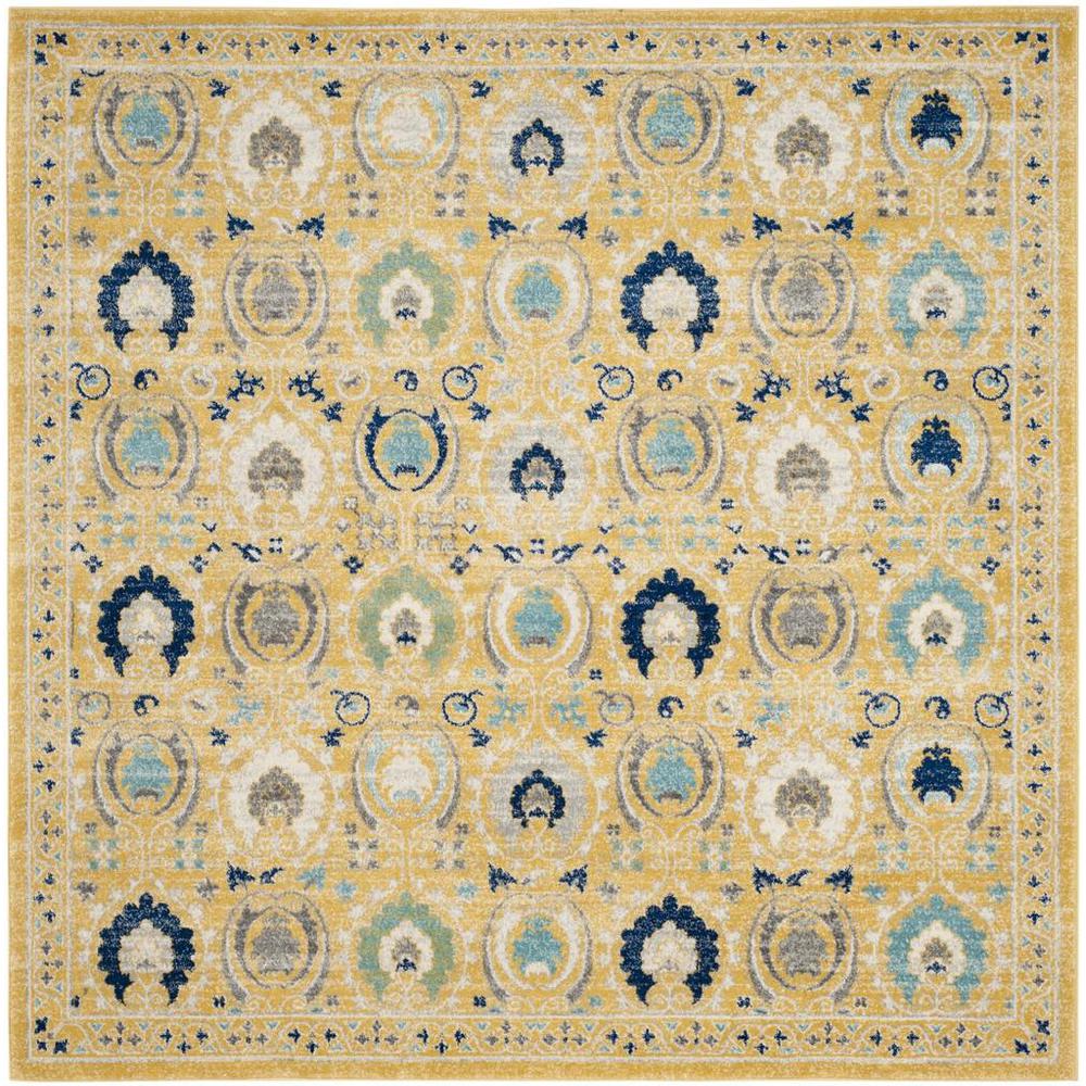 EVOKE, GOLD / IVORY, 6'-7" X 6'-7" Square, Area Rug, EVK251B-7SQ. Picture 1