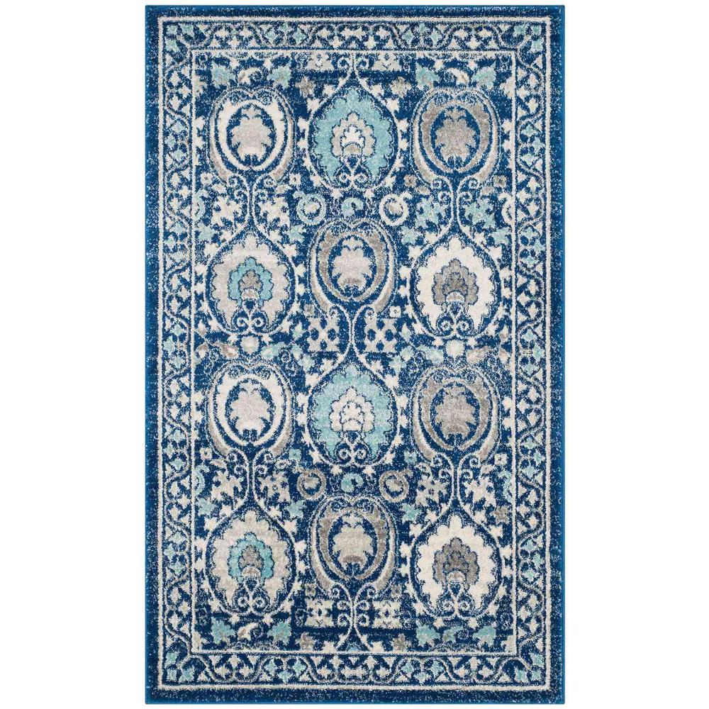 EVOKE, BLUE / IVORY, 2'-2" X 4', Area Rug, EVK251C-24. Picture 1