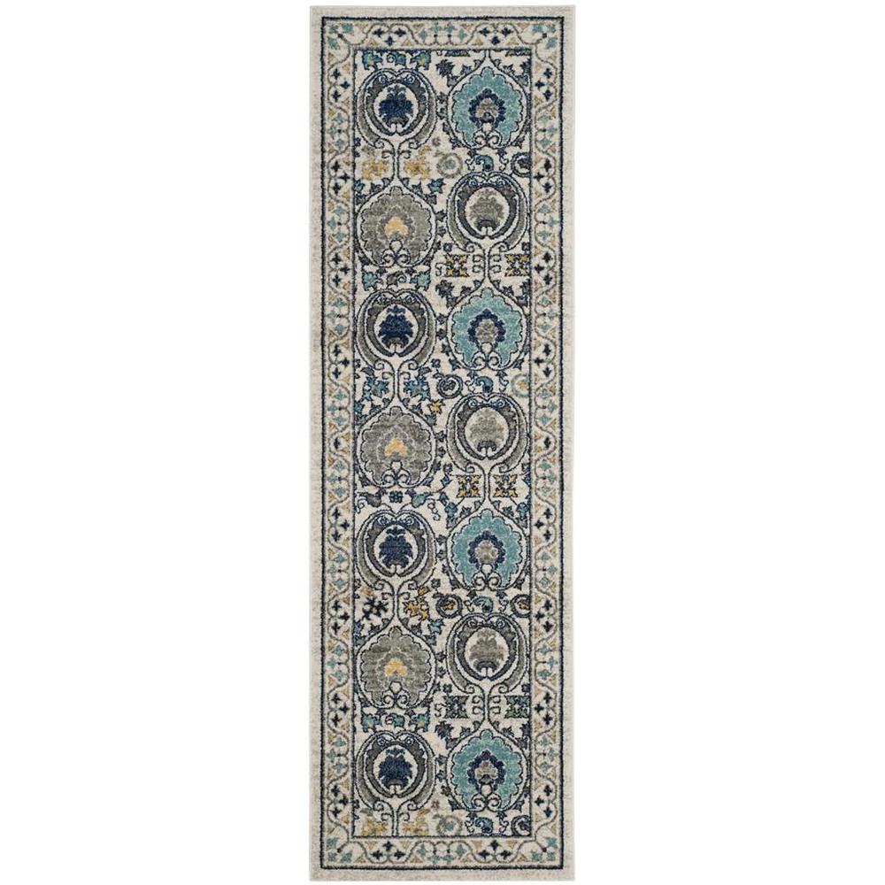 EVOKE, IVORY / GREY, 2'-2" X 7', Area Rug, EVK251D-27. Picture 1