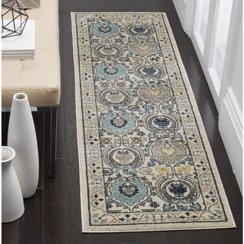 EVOKE, IVORY / GREY, 2'-2" X 9', Area Rug, EVK251D-29. Picture 1