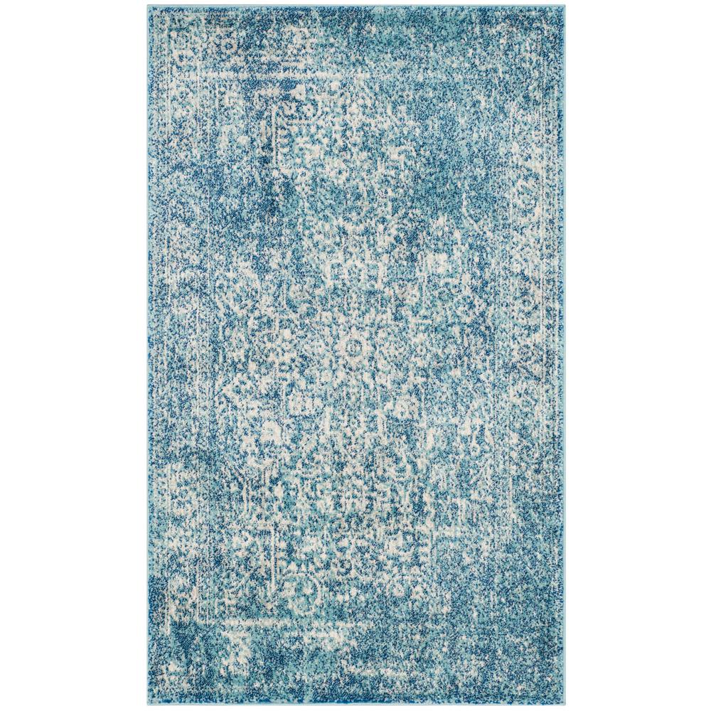 EVOKE, BLUE / IVORY, 3' X 5', Area Rug, EVK256C-3. Picture 1