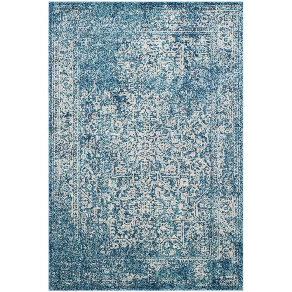 EVOKE, BLUE / IVORY, 5'-1" X 7'-6", Area Rug, EVK256C-5. Picture 1
