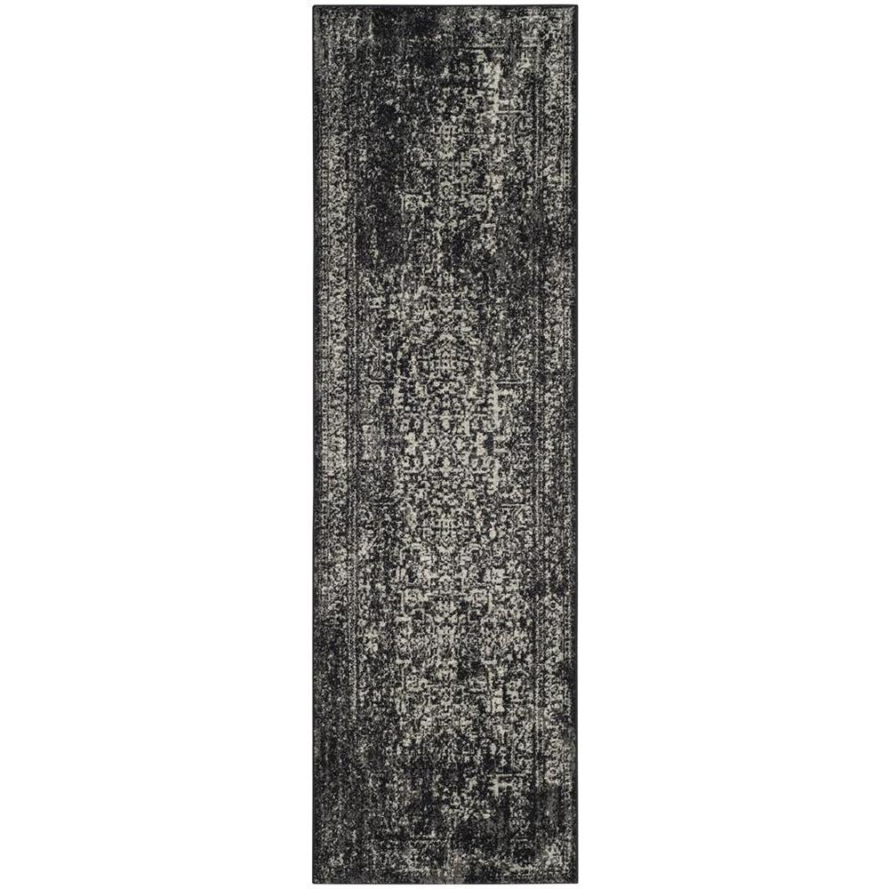 EVOKE, BLACK / GREY, 2'-2" X 7', Area Rug. Picture 1