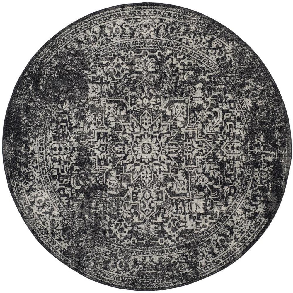EVOKE, BLACK / GREY, 6'-7" X 6'-7" Round, Area Rug. Picture 1