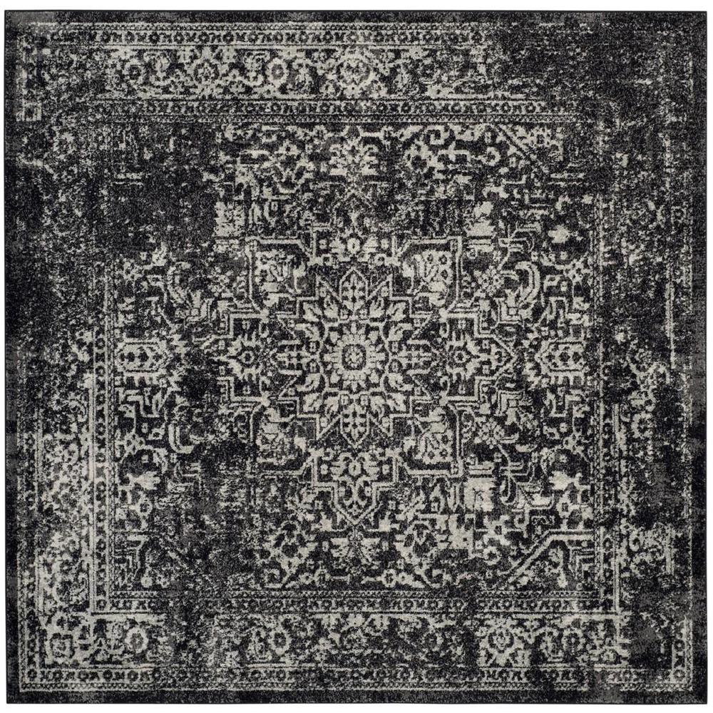 EVOKE, BLACK / GREY, 5'-1" X 5'-1" Square, Area Rug. Picture 1