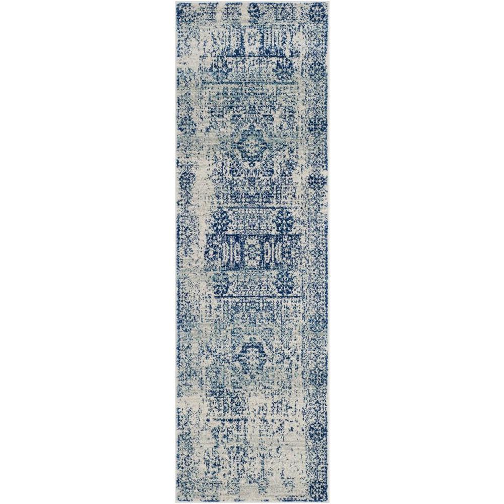 EVOKE, IVORY / BLUE, 2'-2" X 7', Area Rug, EVK260C-27. Picture 1