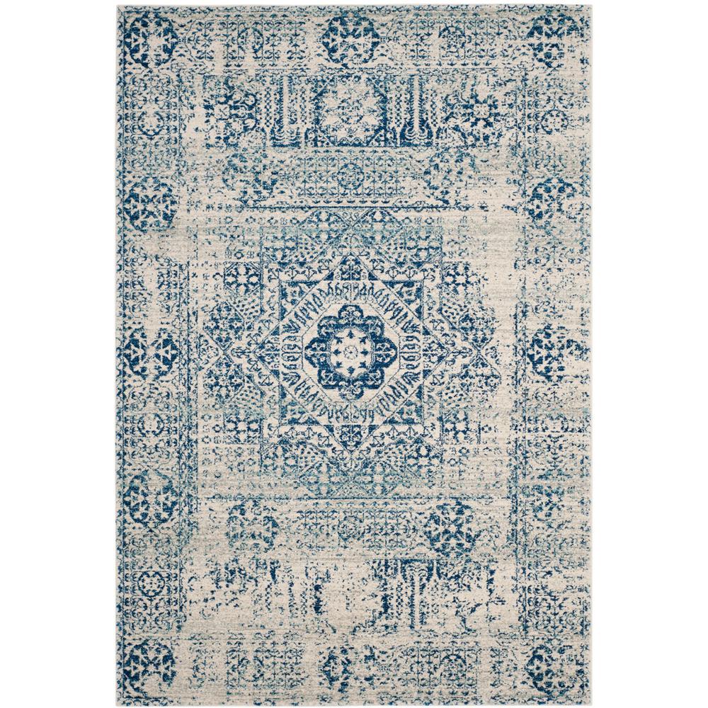 EVOKE, IVORY / BLUE, 5'-1" X 7'-6", Area Rug, EVK260C-5. Picture 1