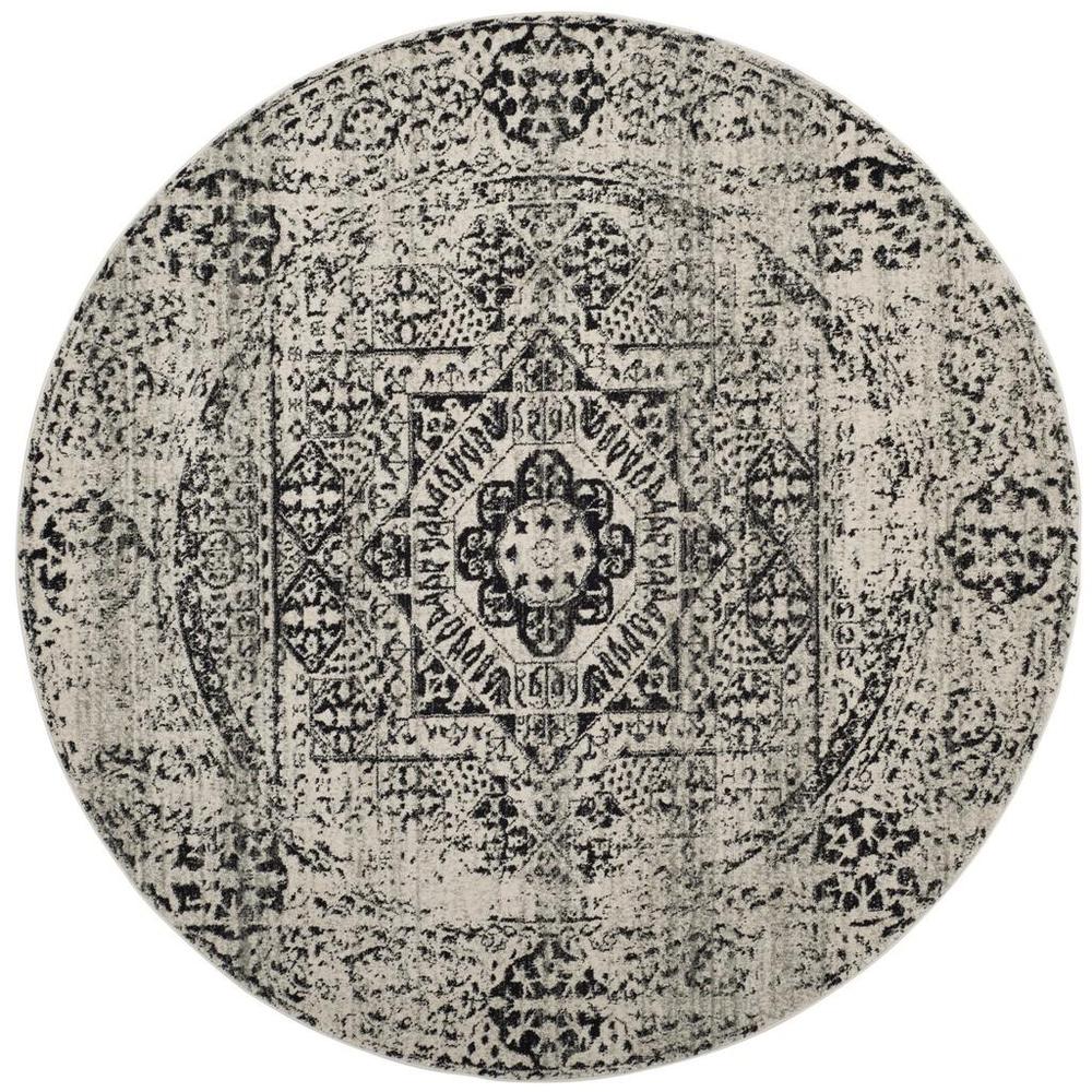 EVOKE, IVORY / BLACK, 6'-7" X 6'-7" Round, Area Rug. Picture 1