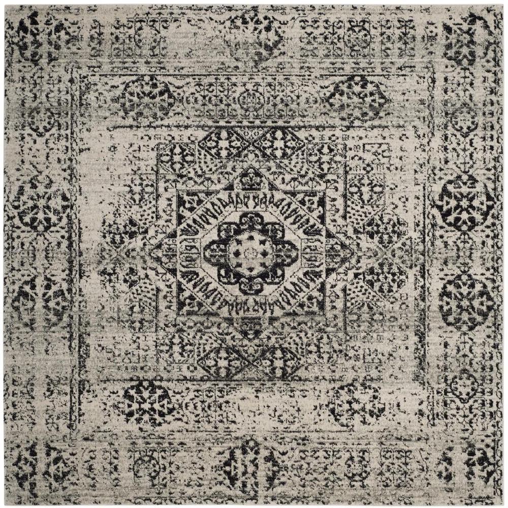 EVOKE, IVORY / BLACK, 6'-7" X 6'-7" Square, Area Rug. Picture 1