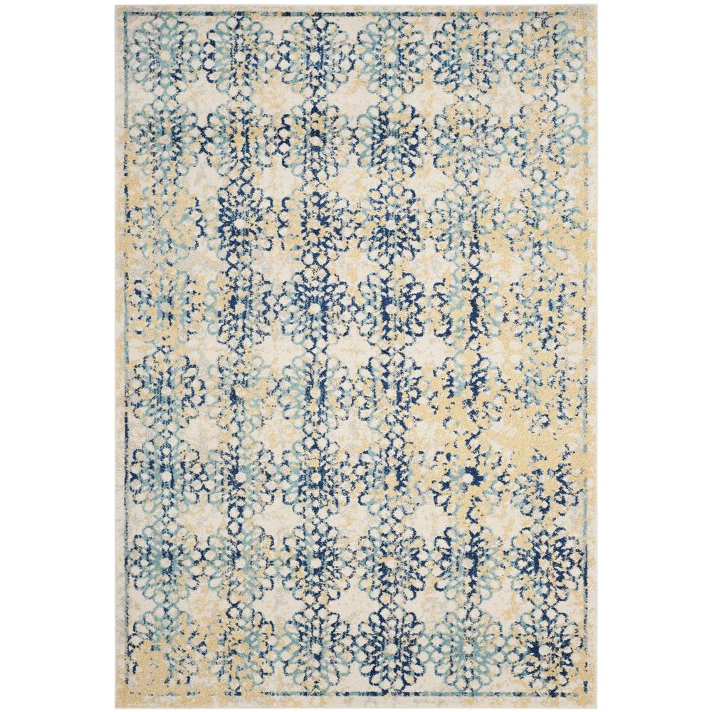 EVOKE, IVORY / BLUE, 5'-1" X 7'-6", Area Rug, EVK262C-5. Picture 1