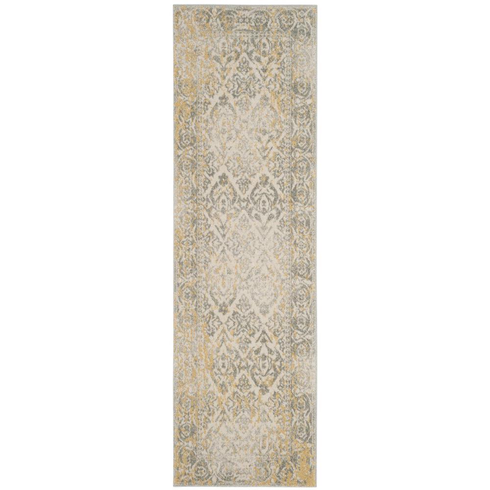 EVOKE, IVORY / GREY, 2'-2" X 7', Area Rug, EVK264D-27. Picture 1