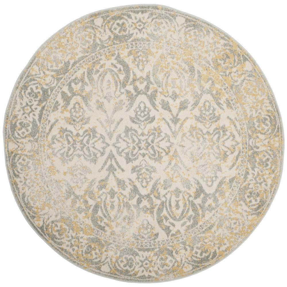 EVOKE, IVORY / GREY, 5'-1" X 5'-1" Round, Area Rug, EVK264D-5R. Picture 1