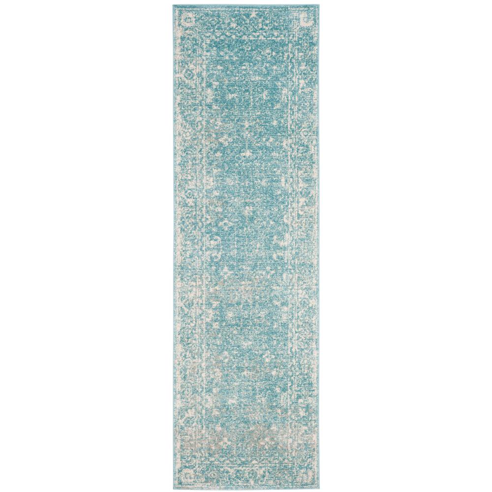 EVOKE, LIGHT BLUE / IVORY, 2'-2" X 7', Area Rug, EVK270D-27. Picture 1