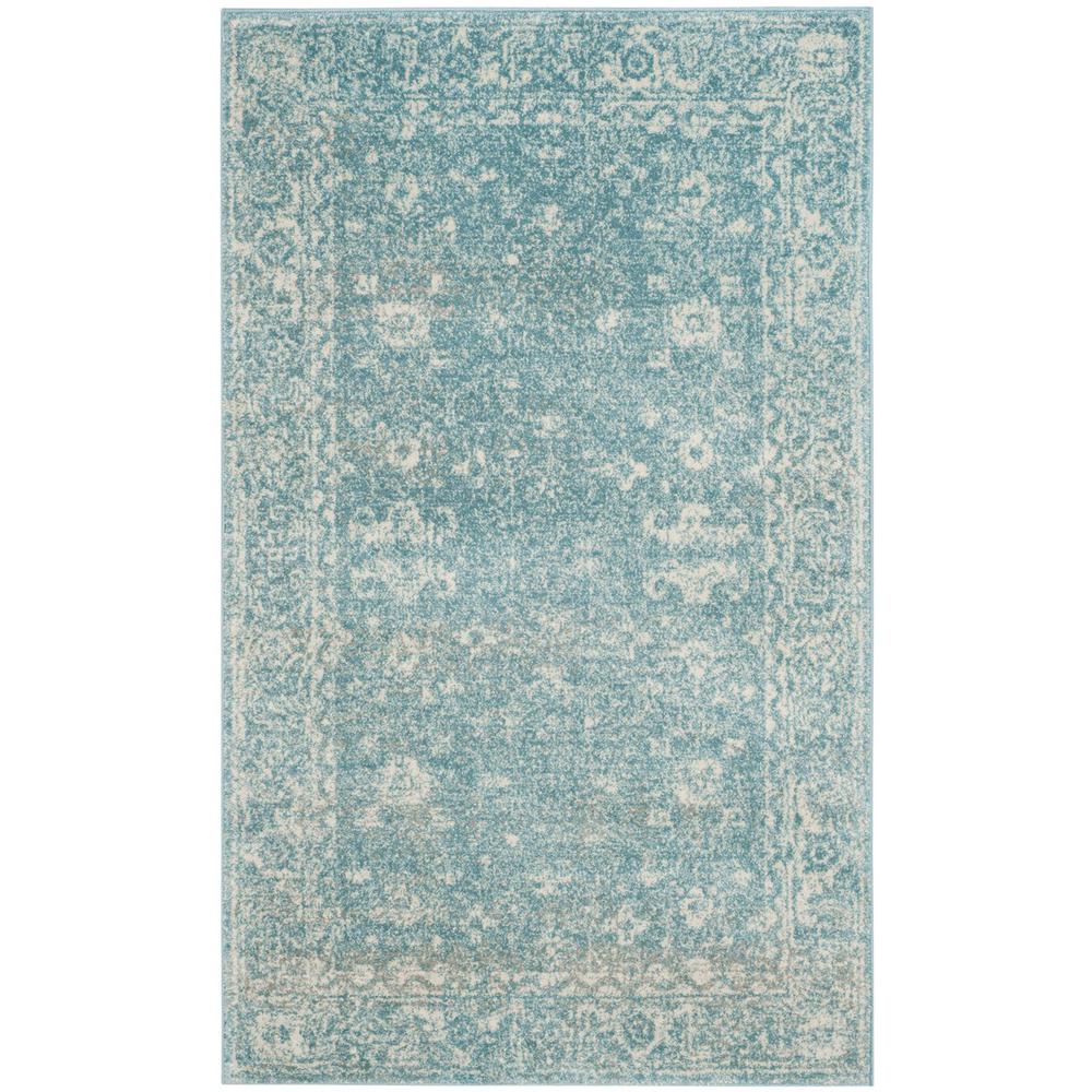 EVOKE, LIGHT BLUE / IVORY, 3' X 5', Area Rug, EVK270D-3. Picture 1