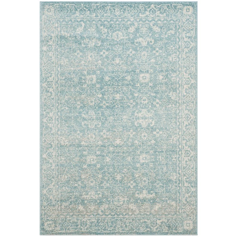 EVOKE, LIGHT BLUE / IVORY, 5'-1" X 7'-6", Area Rug, EVK270D-5. Picture 1
