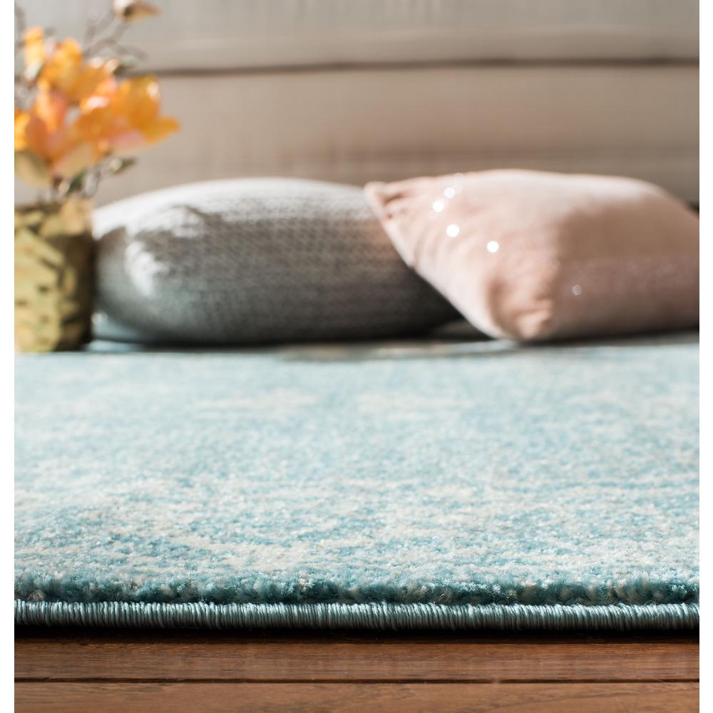 EVOKE, LIGHT BLUE / IVORY, 6'-7" X 6'-7" Round, Area Rug. Picture 2