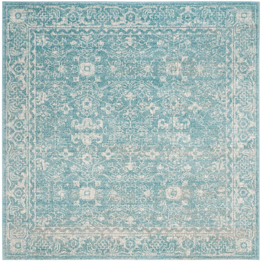 EVOKE, LIGHT BLUE / IVORY, 6'-7" X 6'-7" Square, Area Rug. Picture 1