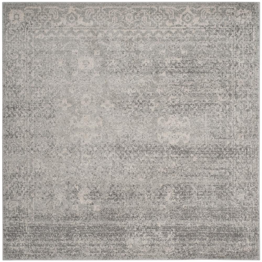 EVOKE, SILVER / IVORY, 5'-1" X 5'-1" Square, Area Rug, EVK270Z-5SQ. Picture 1