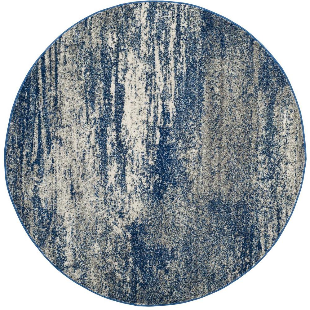 EVOKE, NAVY / IVORY, 5'-1" X 5'-1" Round, Area Rug, EVK272A-5R. Picture 1