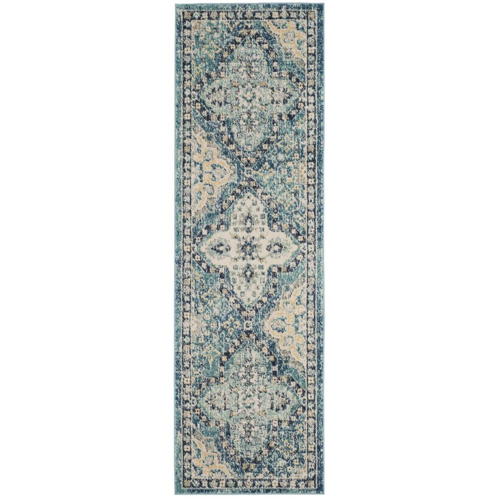 EVOKE, LIGHT BLUE / IVORY, 2'-2" X 7', Area Rug, EVK274C-27. Picture 1