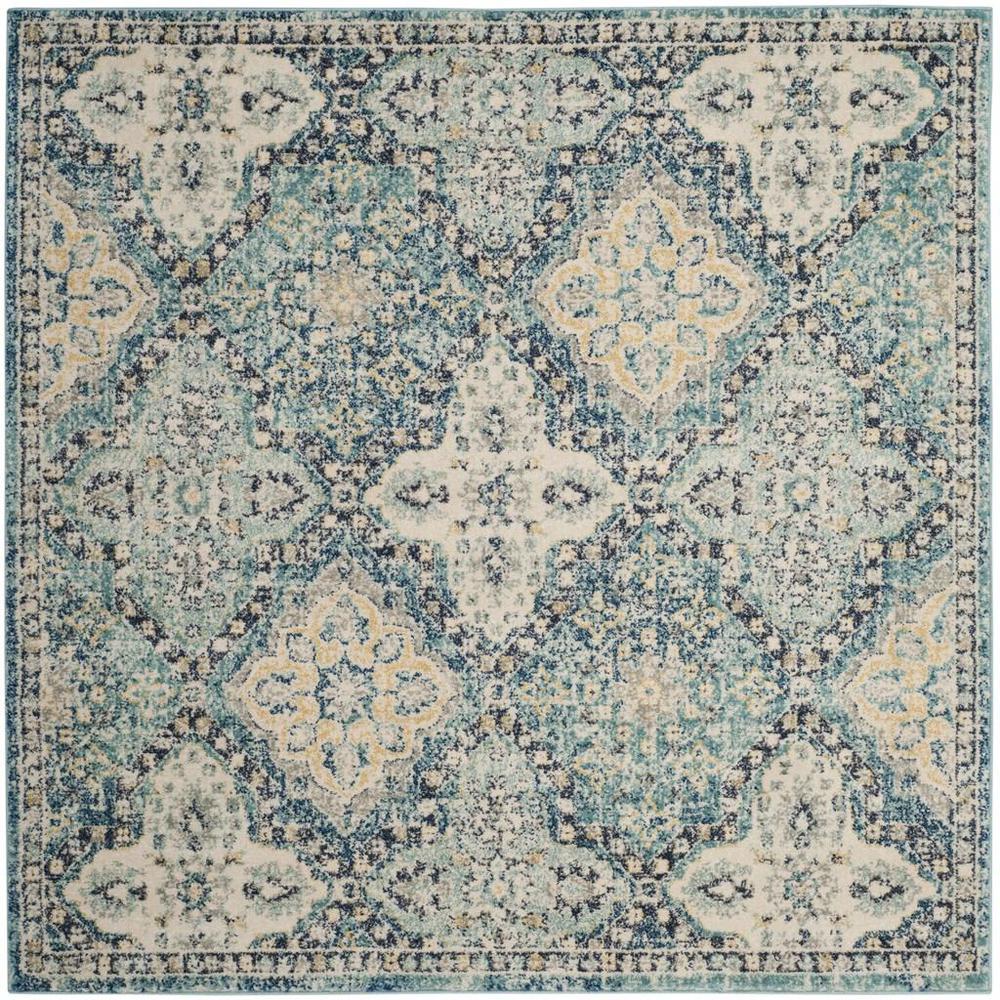 EVOKE, LIGHT BLUE / IVORY, 5'-1" X 5'-1" Square, Area Rug, EVK274C-5SQ. Picture 1